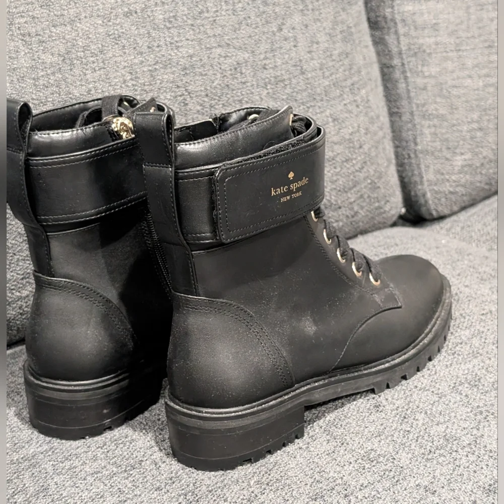 Kate Spade Black Leather Ankle Boots